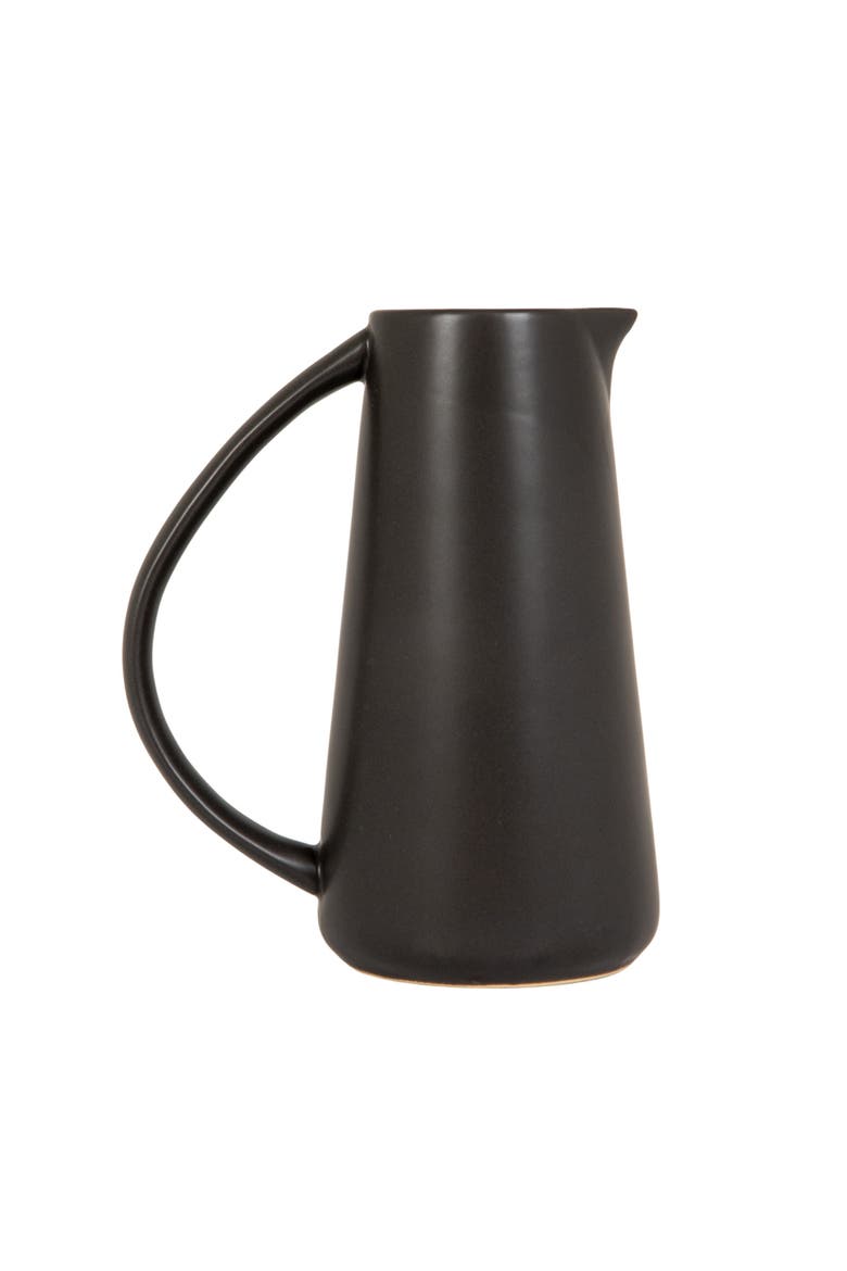 Modern Stoneware Pitcher, Black, Alternate, color, Black