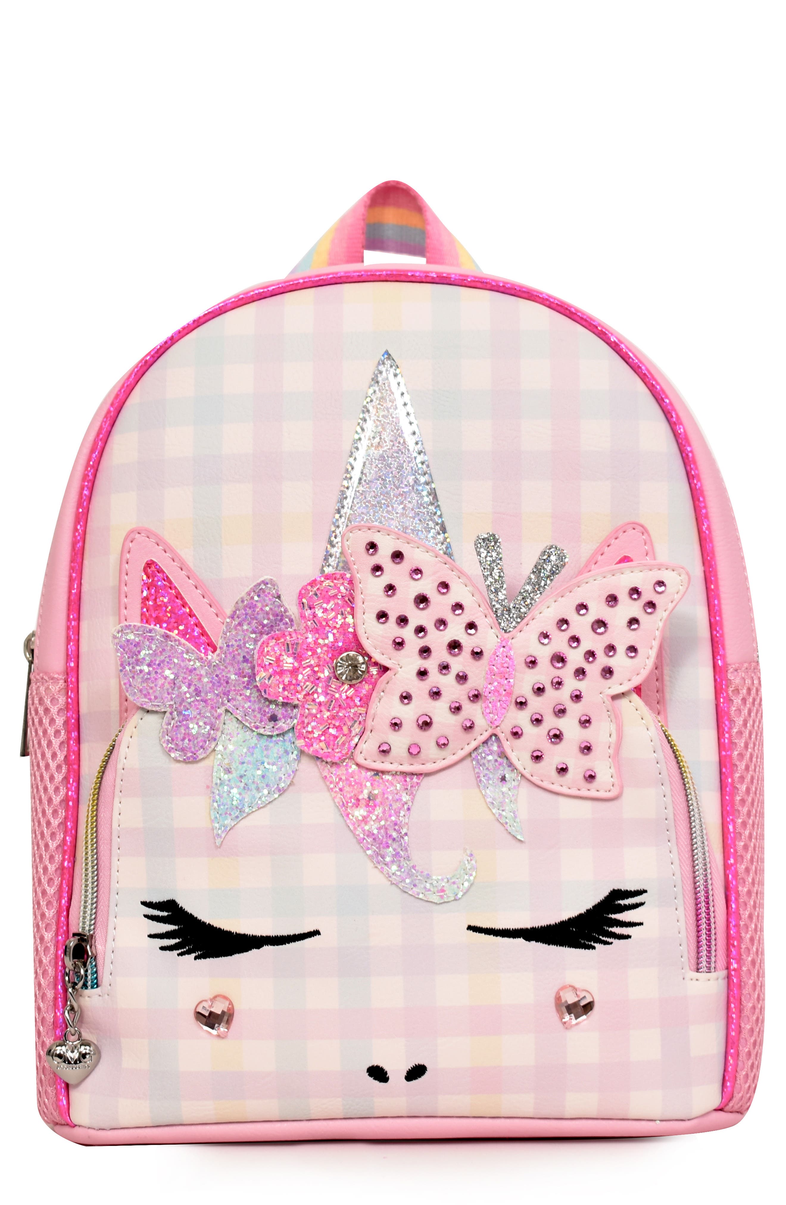OMG Accessories Kids' Miss Gwen Gingham Mini Backpack, Main, color, 