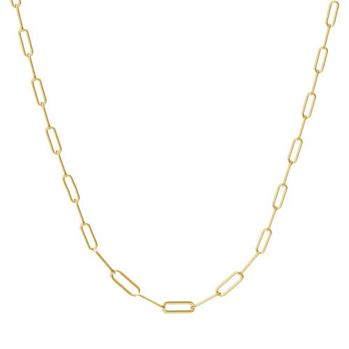 Donatello Gian Sterling Silver Gold-tone Paperclip Necklace In Gold