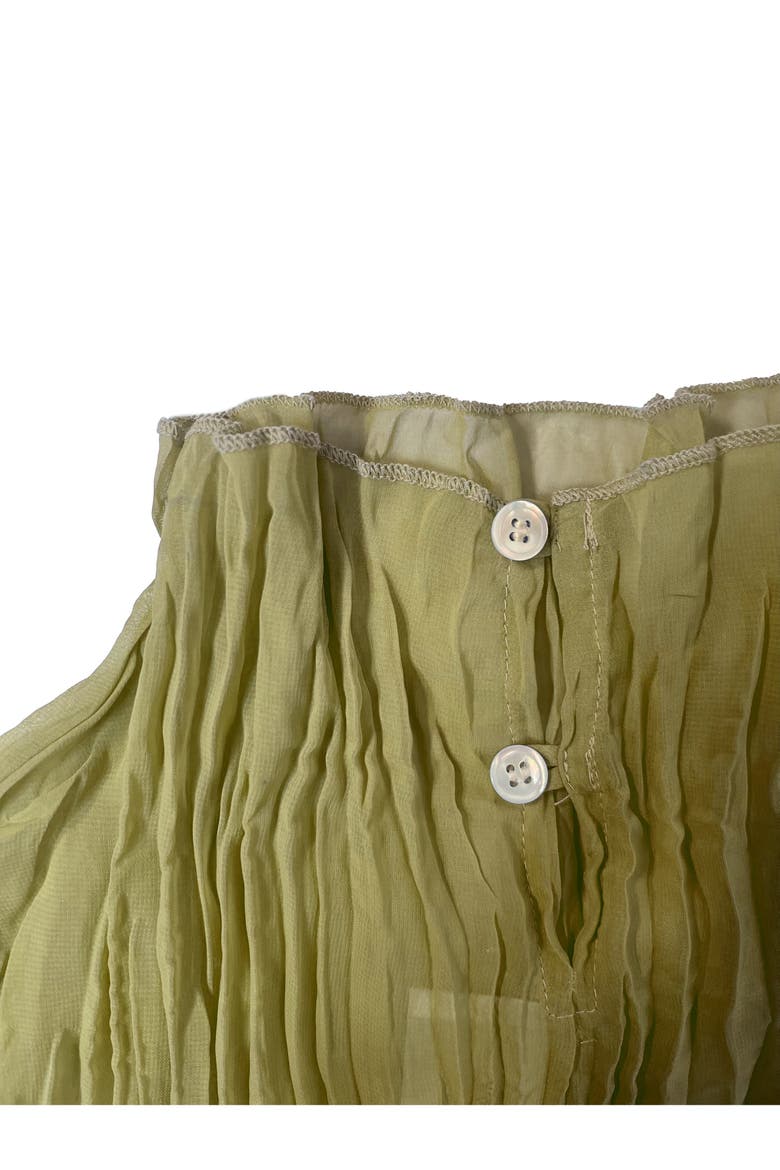 Esme Pleated Funnel Neck Top, Alternate, color, Olive Green