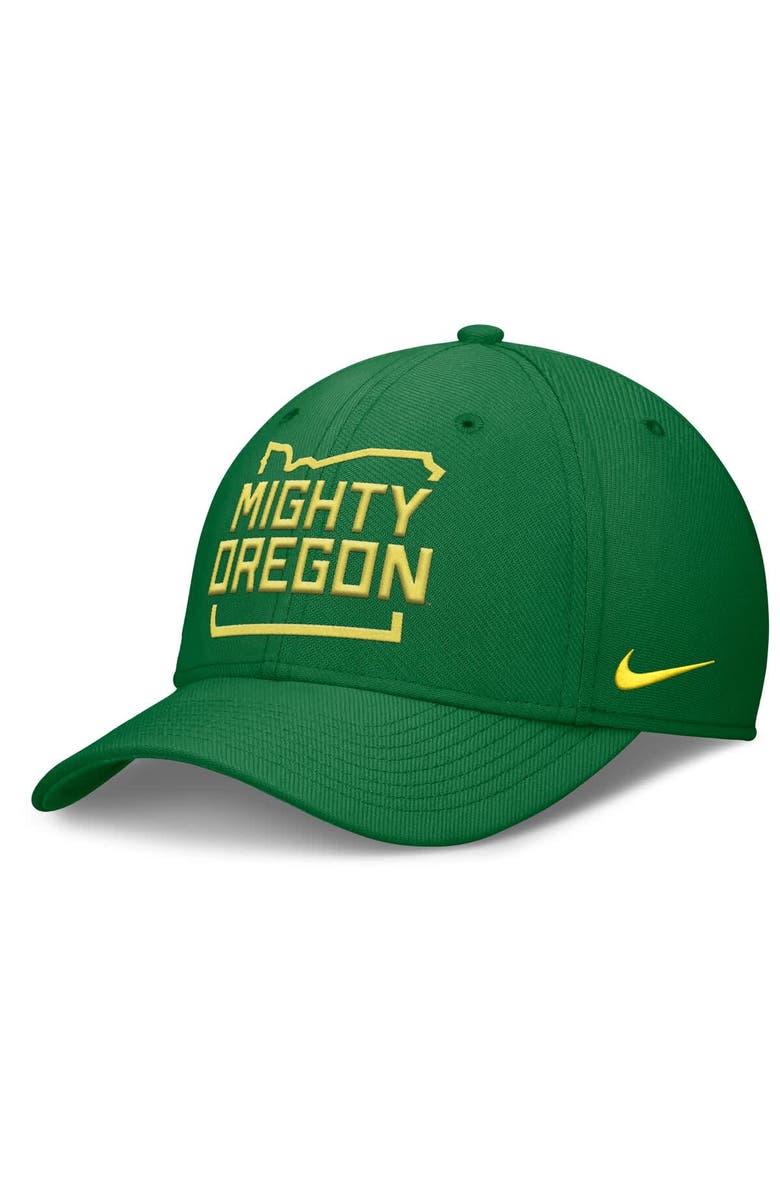 Nike Men's Nike Green Oregon Ducks Local Swoosh Flex Hat, Main, color, 