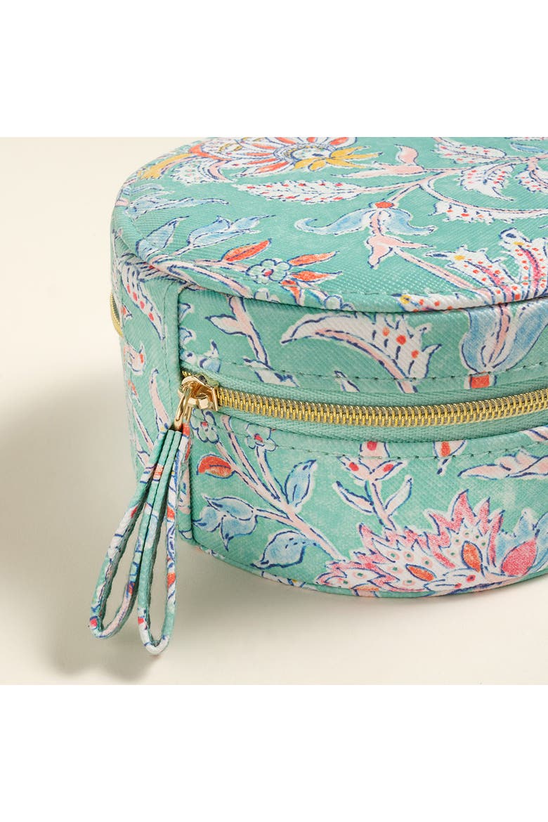 Meilin Floral Jewelery Box 4.5" x 4.5" Artisan, Alternate, color, Turquoise