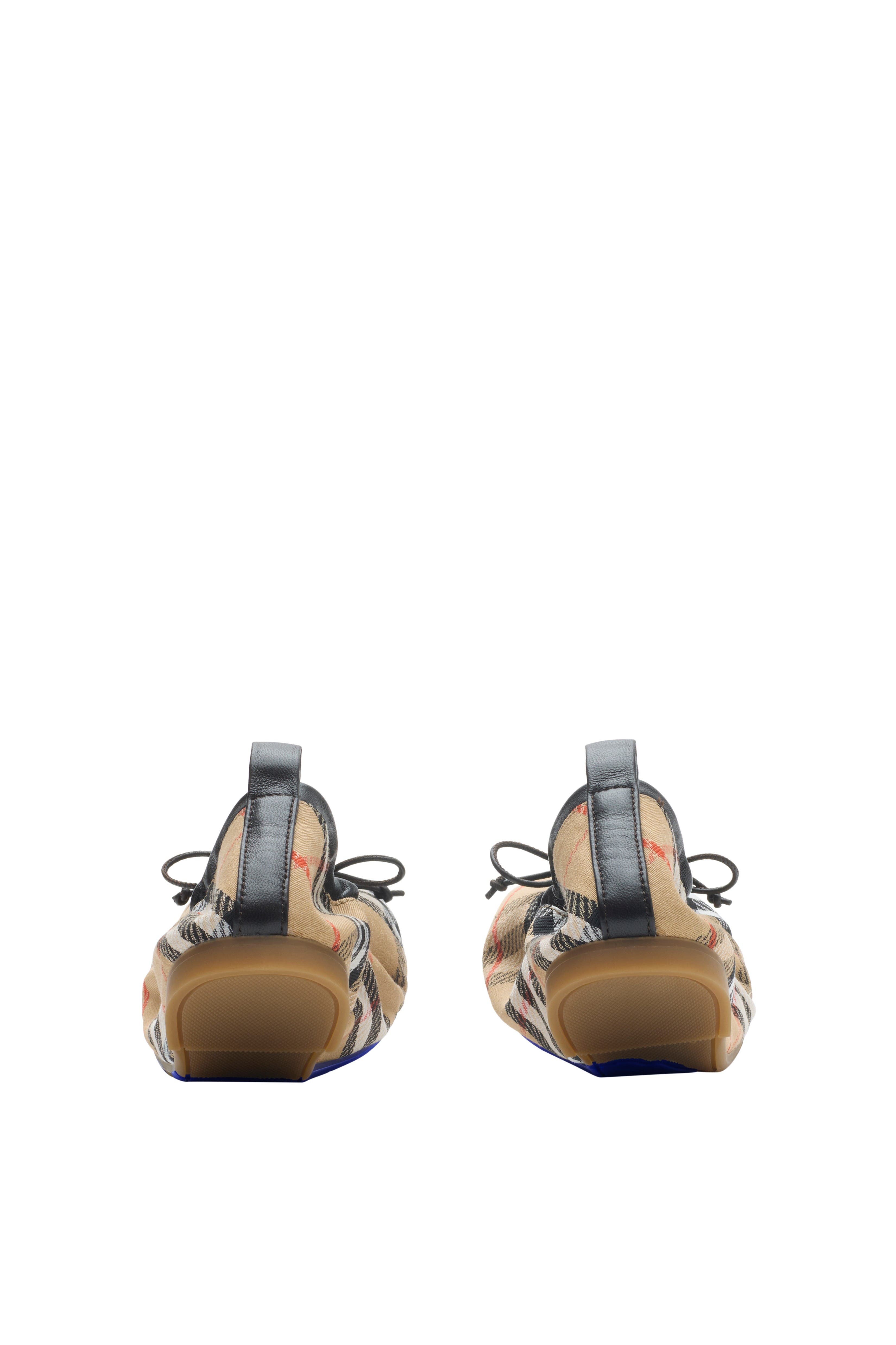 Burberry Check Fawn Ballerinas, Alternate, color, Sand Beige