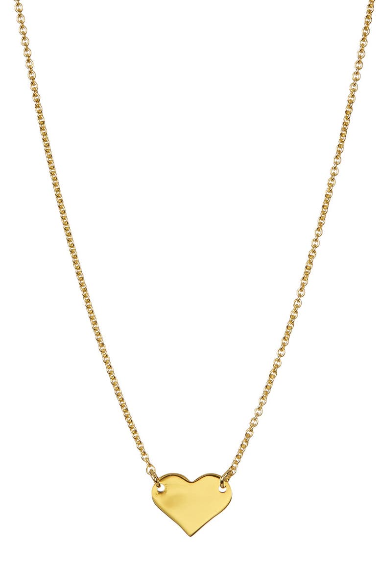 14K Yellow Gold Plated Heart Necklace, Main, color, YELLOW