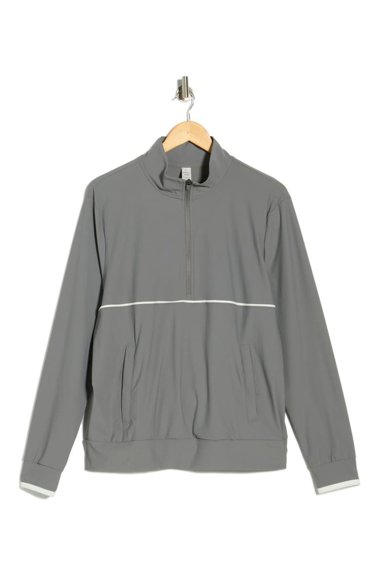 Warp x Preeminent Half Zip Sweatshirt, Alternate, color, STORM CLOUD/ WHITE