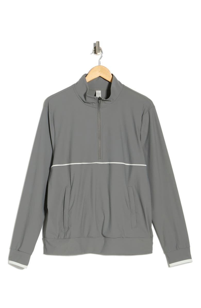 90 DEGREE BY REFLEX Warp x Preeminent Half Zip Sweatshirt, Main, color, Storm Cloud/ White