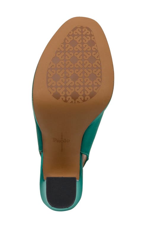 Linea Paolo Slingback Platform Pump In Emerald Green