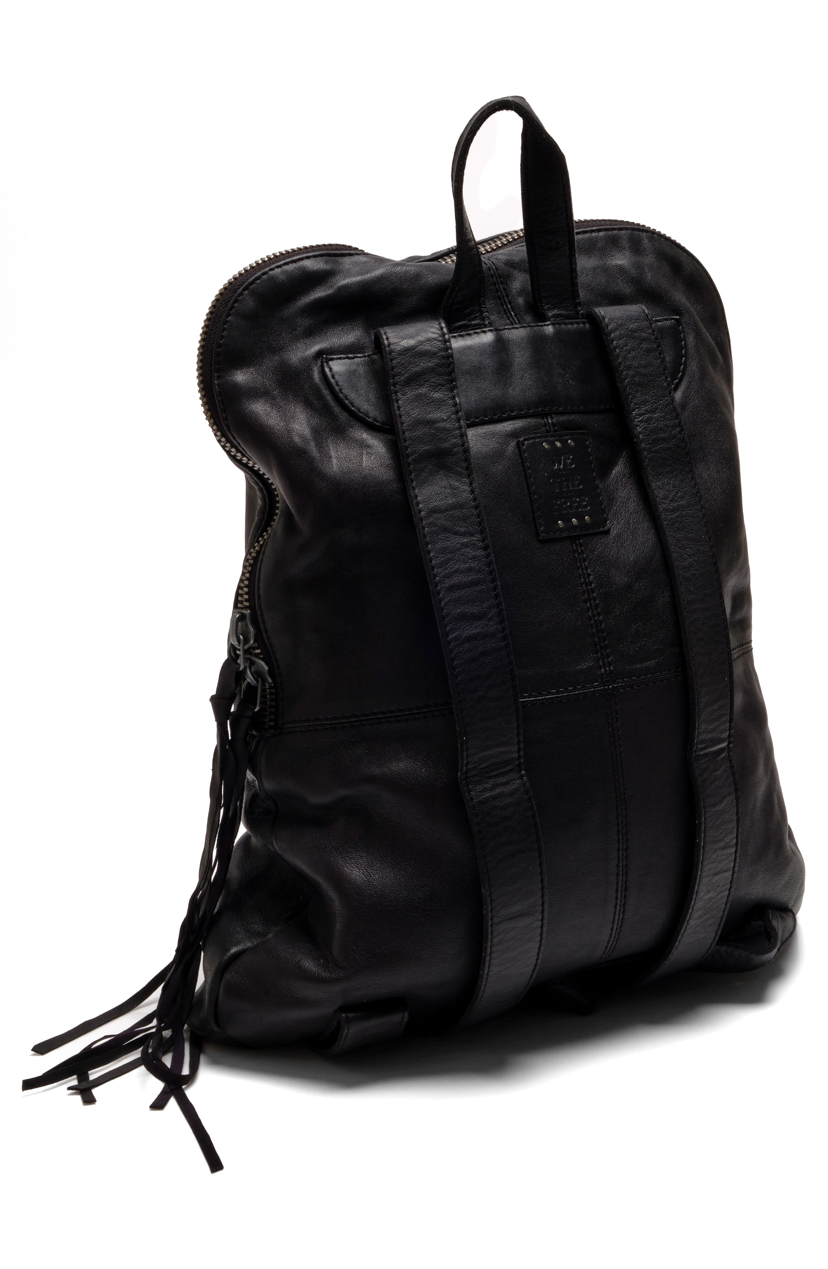 Urban Outfitters WTF Goldie Leather Backpack, Alternate, color, Black