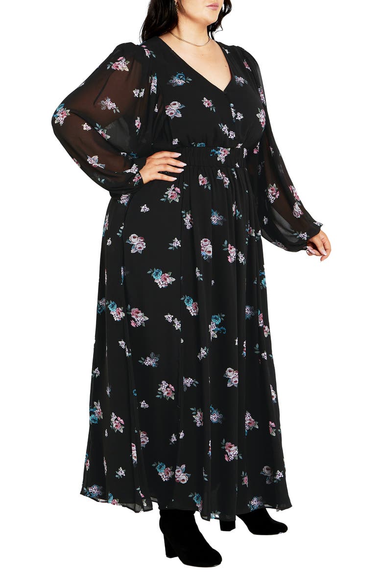 Jemina Floral Print Long Sleeve Maxi Dress, Alternate, color, VINTAGE ROSEBUD