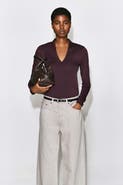 COS Draped Jersey V-neck Top