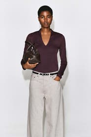 COS Draped Jersey V-neck Top