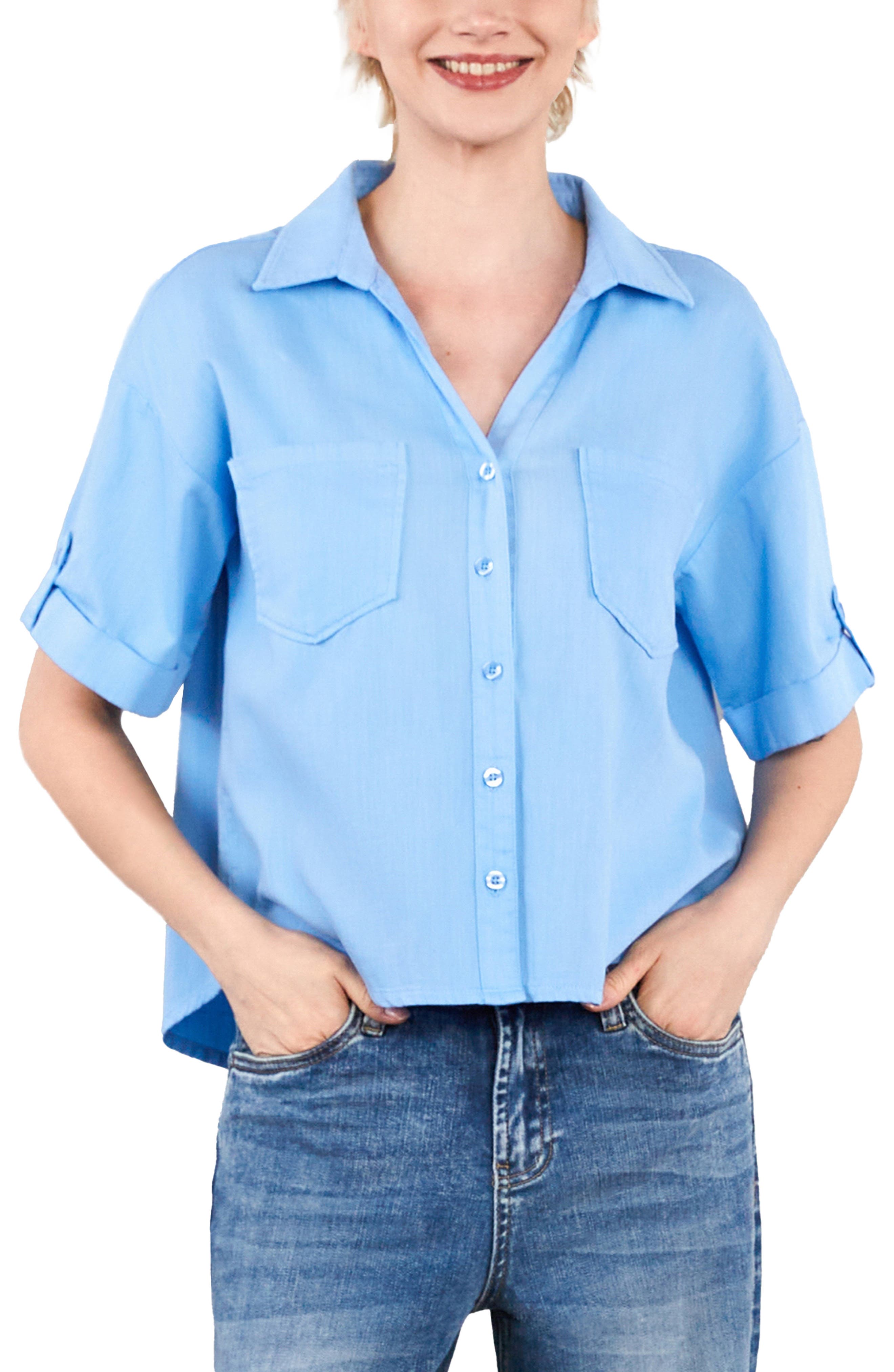 Emma Boxy Roll Tab Shirt - image 3