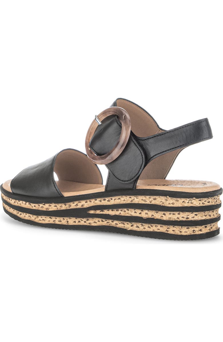 Gabor Ankle Strap Wedge Sandal, Alternate, color, Black