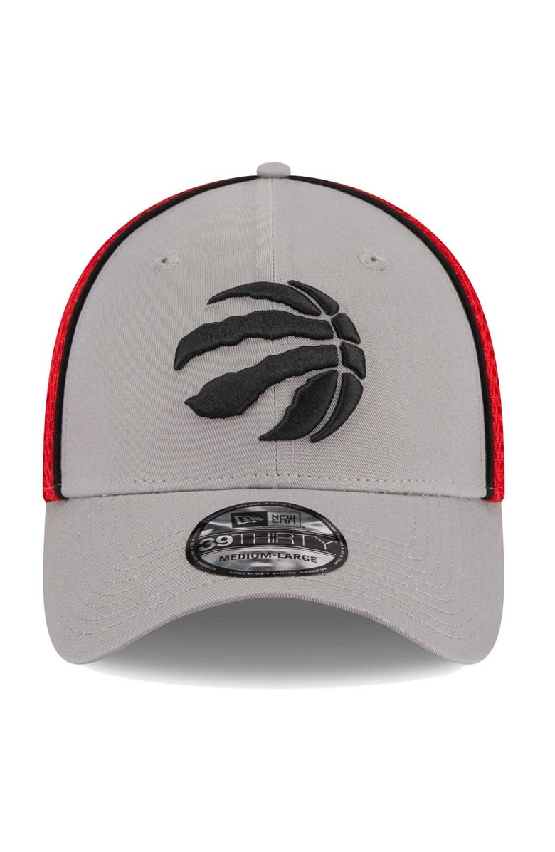 New Era Men's New Era Gray/Red Toronto Raptors Piped Two-Tone 39THIRTY Flex Hat, Alternate, color, 