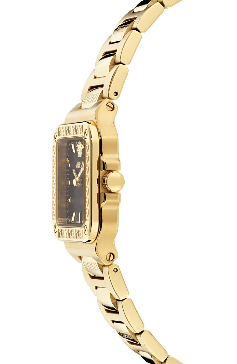Versace Greca Edge Bracelet Watch, 30mm x 30mm, Alternate, color, Ip Yellow Gold