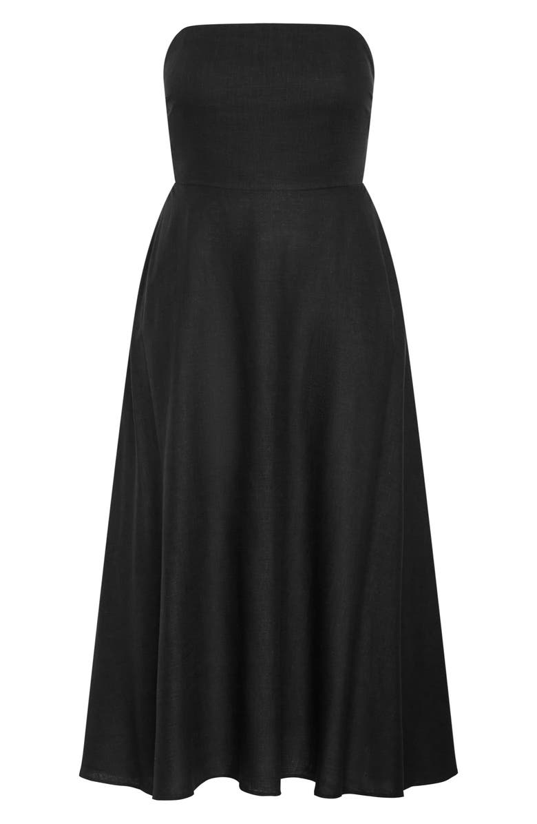 City Chic Simone Strapless Maxi Sundress, Alternate, color, Black
