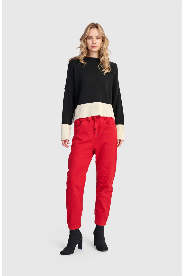Vista Block Sweater, Alternate, color, Black/cream