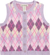 Cotton Emporium Kids' Argyle Sleeveless Cardigan