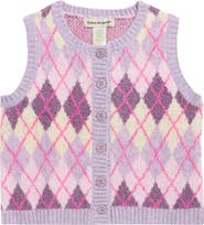 Cotton Emporium Kids' Argyle Sleeveless Cardigan