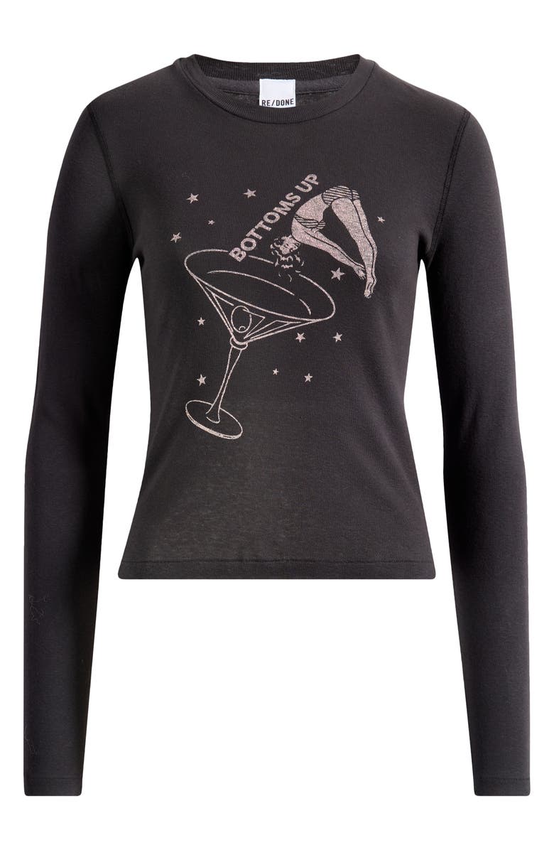 Re/Done Bottoms Up Graphic T-Shirt, Alternate, color, Washed Black