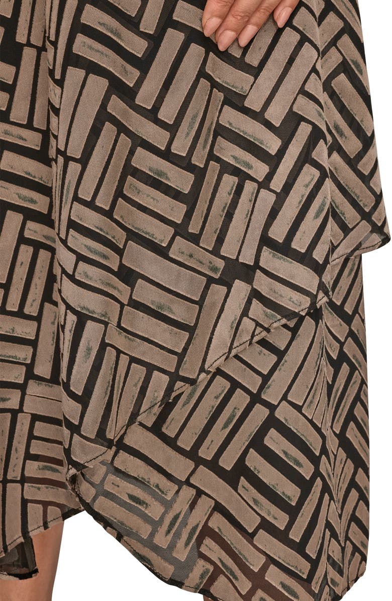 Donna Karan New York Sleeveless Burnout Midi Dress, Alternate, color, Black/ Nolita