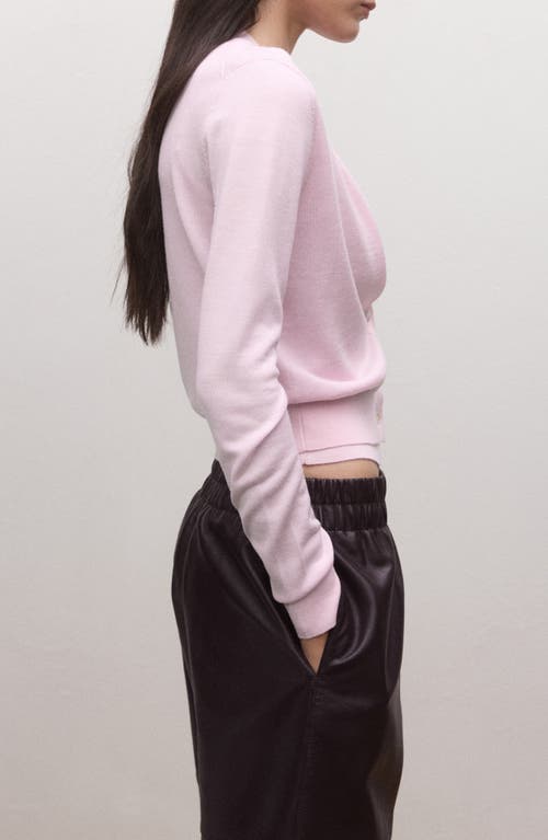 Mango Wool Cardigan In Pink