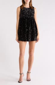All in Favor Sequin Tiered Minidress