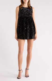 All in Favor Sequin Tiered Minidress