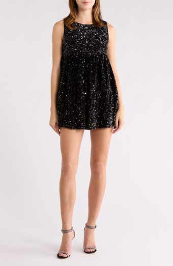All in Favor Sequin Tiered Minidress