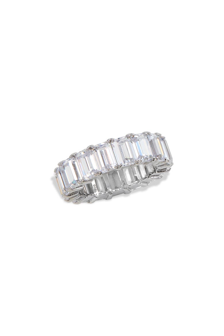 Sterling Silver Bold Baguette CZ Ring, Main, color, WHITE