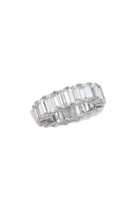 SAVVY CIE JEWELS Sterling Silver Bold Baguette CZ Ring