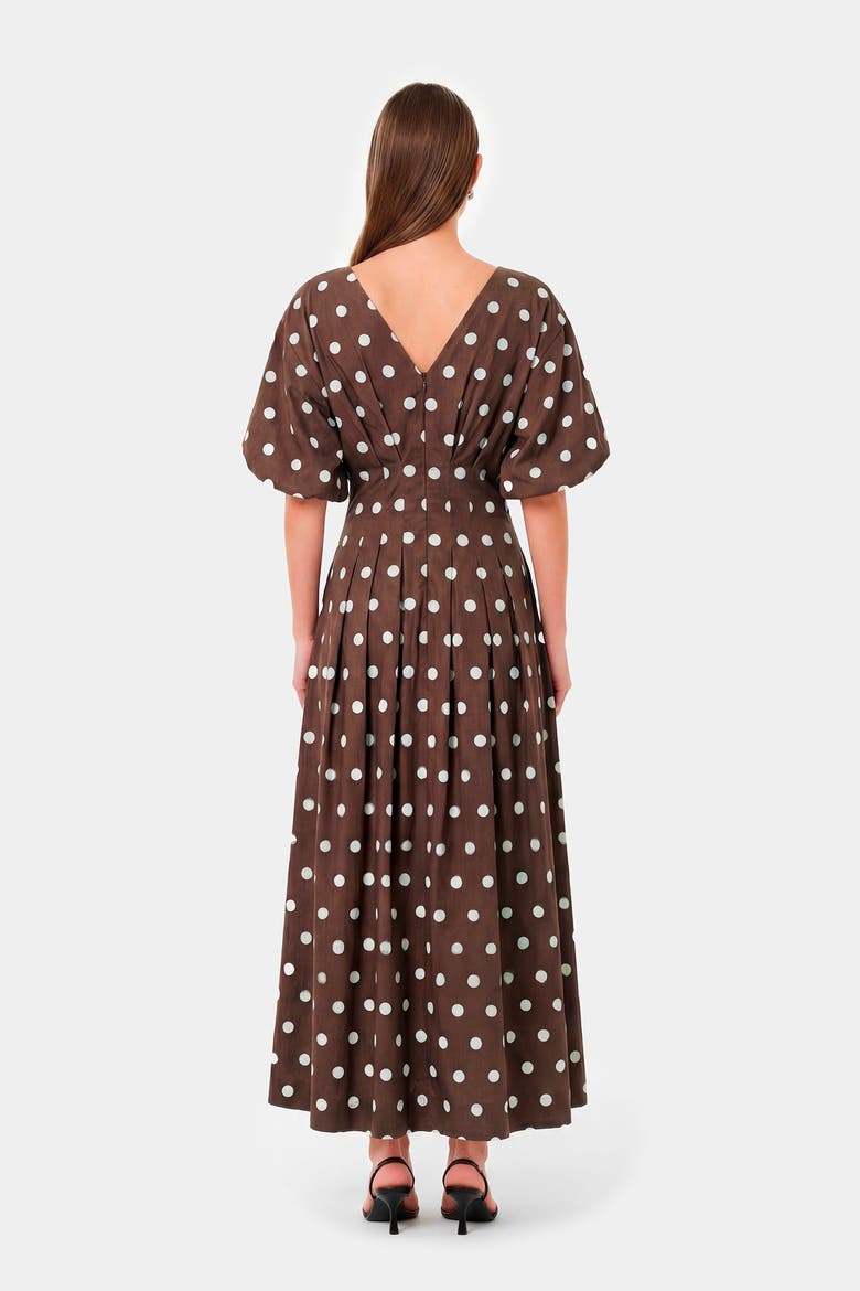 Vicky Dress, Alternate, color, MOCHA POLKA DOT