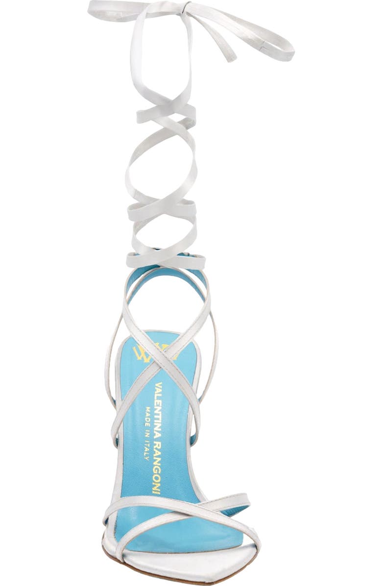 Valentina Rangoni Sibilla Ankle Wrap Sandal, Alternate, color, Perla Raso