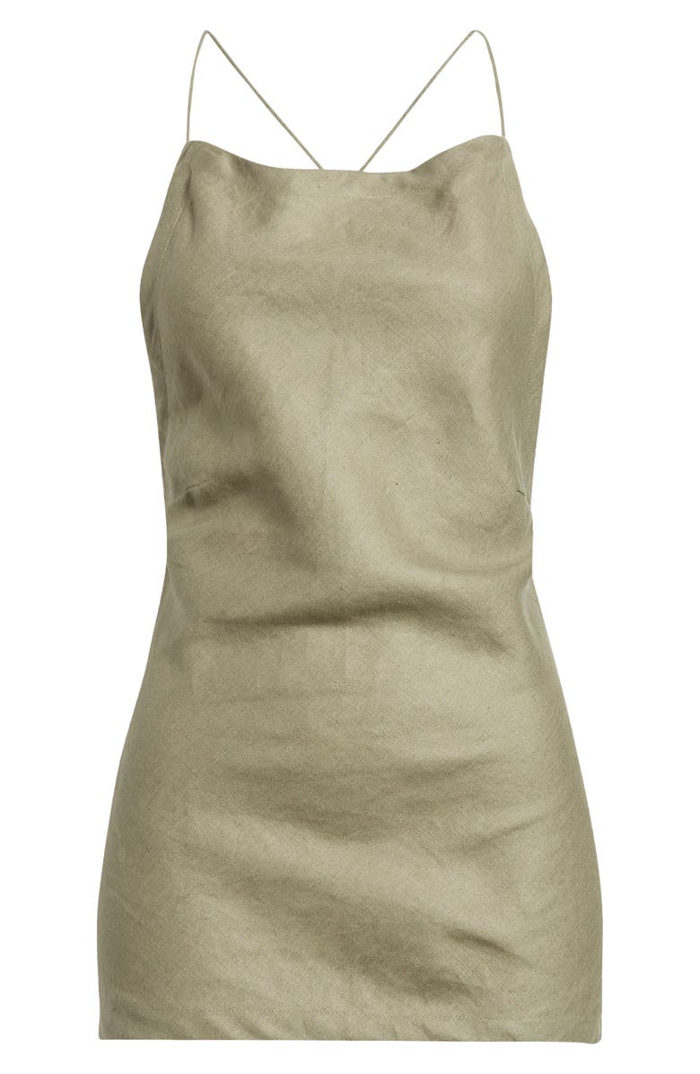 Faithfull the Brand Antibes Sleeveless Tie Back Linen Top, Alternate, color, Khaki