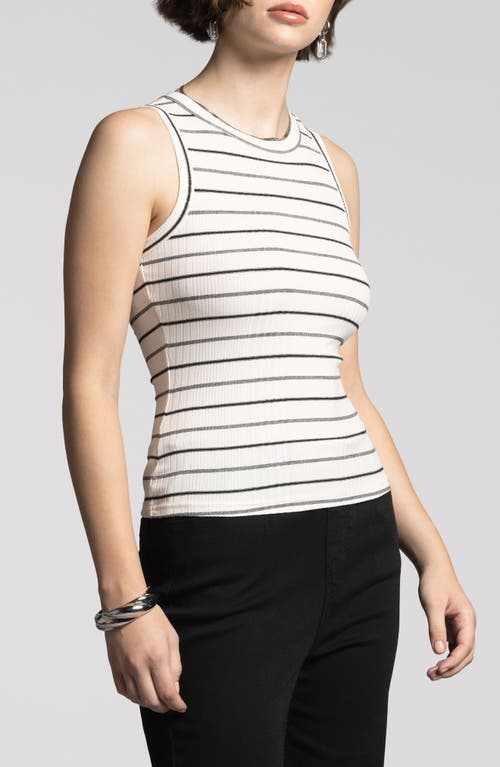 Weekend Los Angeles Alessandra Stripe Rib Tank In Ivory Stripe