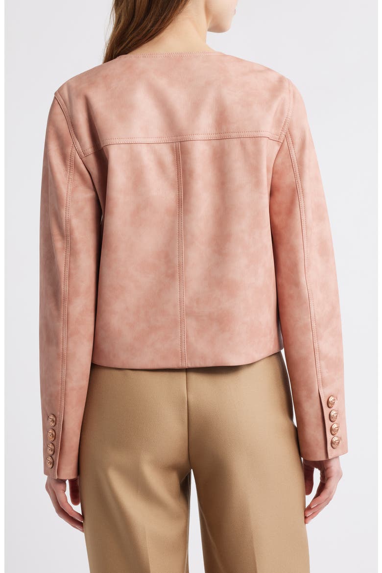 Lyles Faux Leather Crop Jacket, Alternate, color, ROUGE