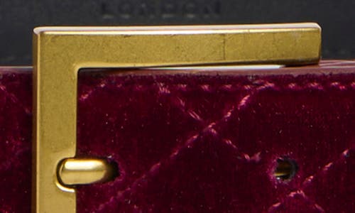 Kurt Geiger London Quilted Velvet Belt In Red