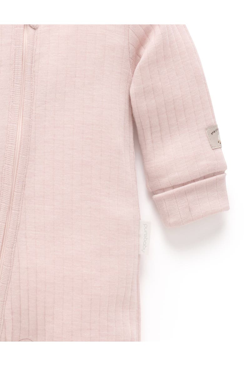 Baby Girl's Merino Coverall, Alternate, color, Sweet Pea Melange