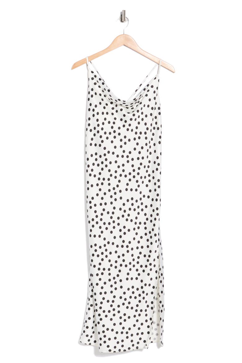 Polka Dot Satin Slipdress, Alternate, color, IVORY