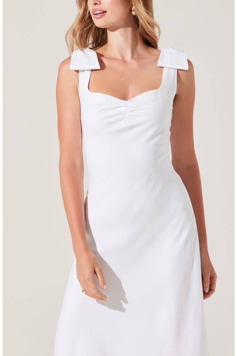 Kateleya Bow Strap Dress, Alternate, color, WHITE