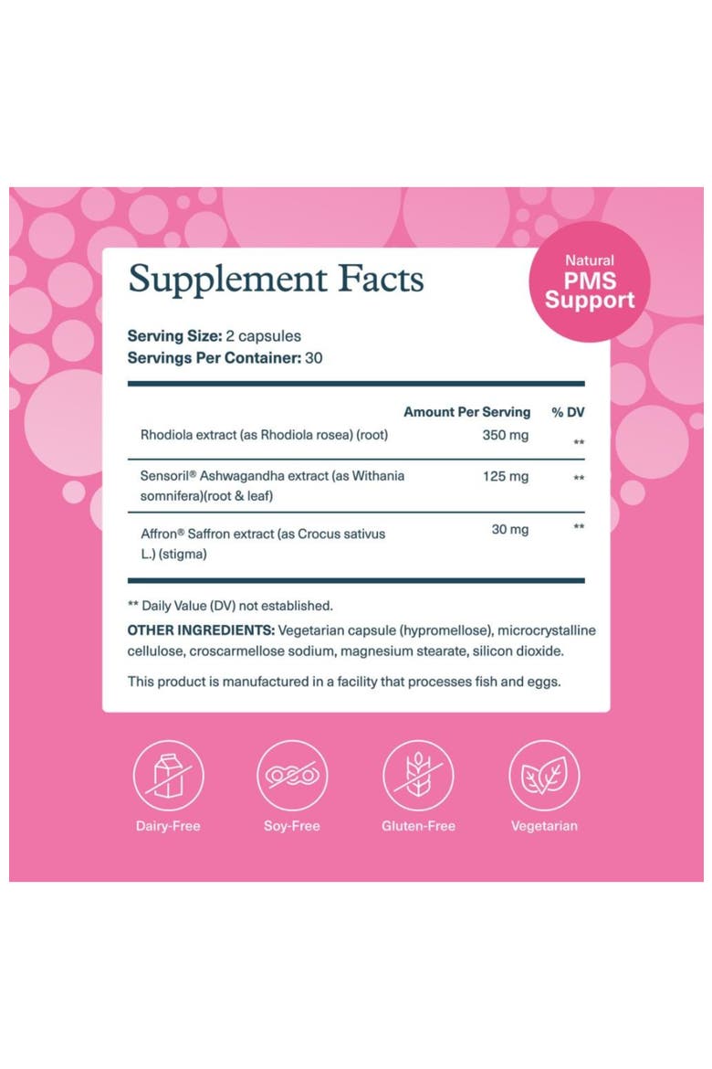 PMS Comfort+ Vegetarian Capsule Supplement 60 vegetarian capsules, Alternate, color, None