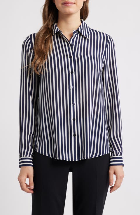 Stripe Button-Up Shirt (Petite)