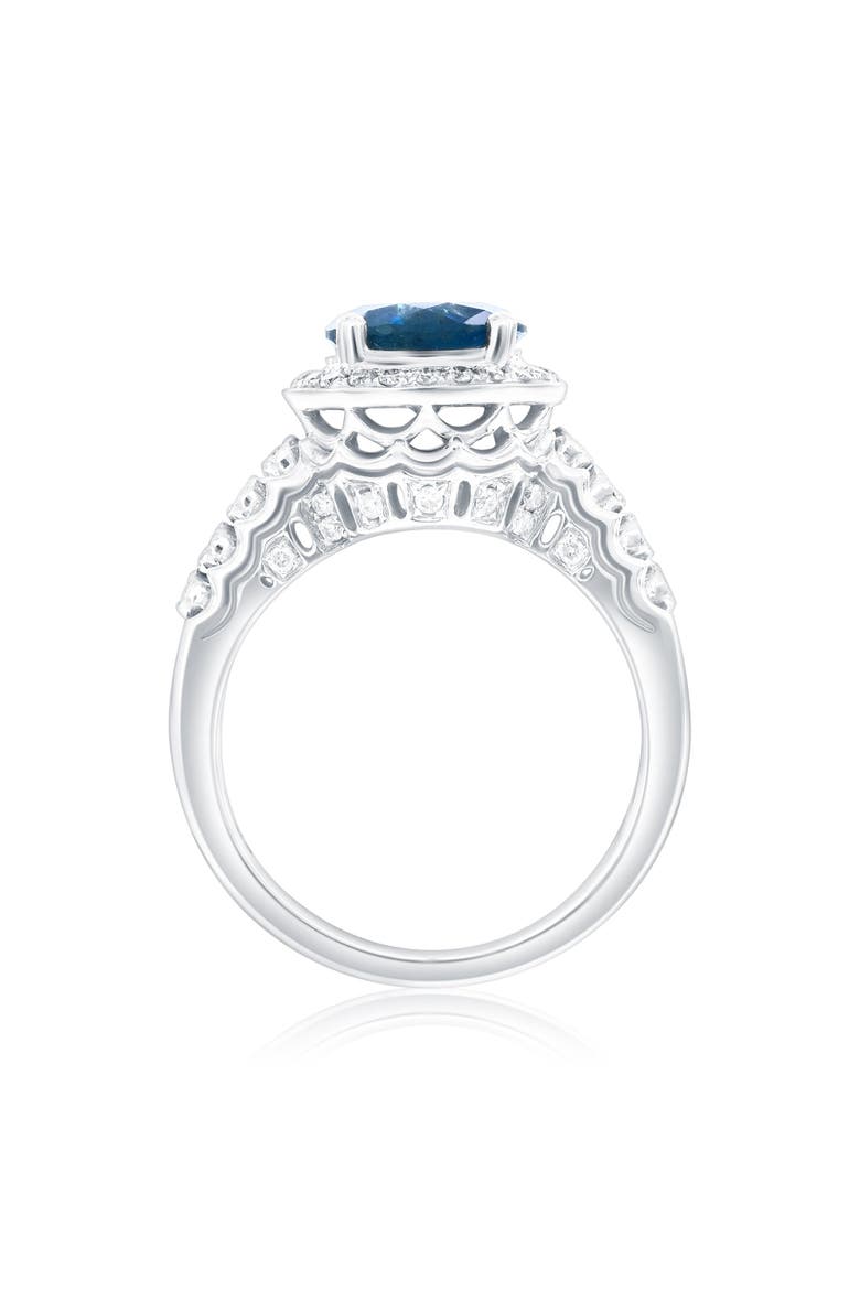14K White Gold 2.35ct Blue Diamond & 0.35cttw Diamond Ring, Alternate, color, White Gold