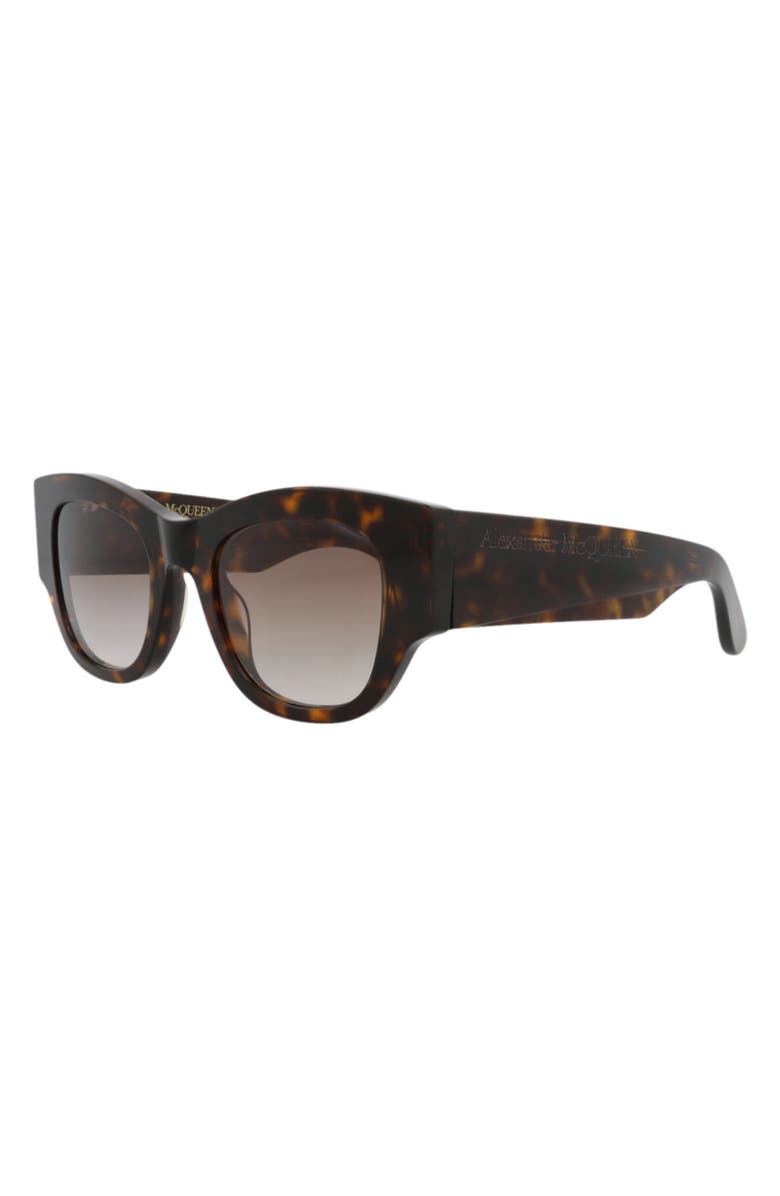 McQueen 50mm Gradient Square Sunglasses, Alternate, color, Havana Havana Brown