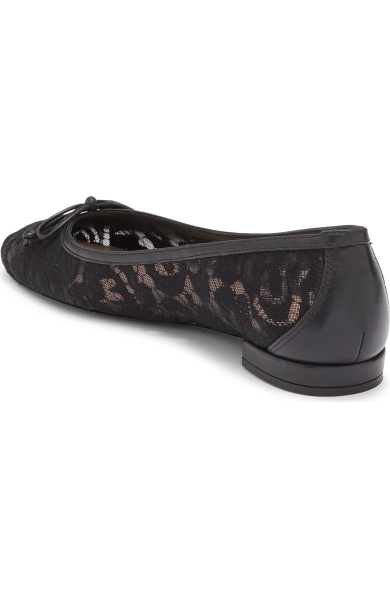Stuart Weitzman Arabella Lace Ballet Flat, Alternate, color, Black