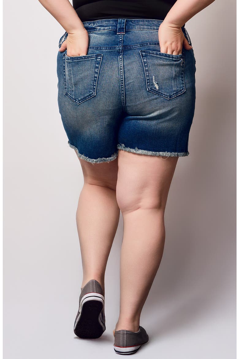 Frayed Denim Shorts, Alternate, color, ZOEY