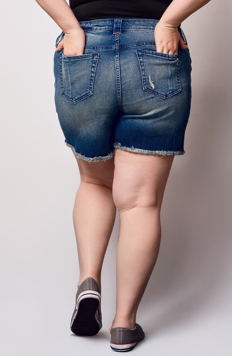 SLINK Jeans Frayed Denim Shorts, Alternate, color, Zoey