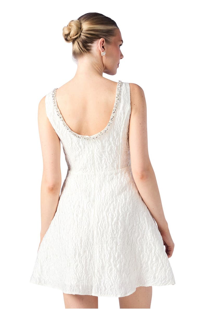 Coast Jewel Trim Full Skirted Mini Dress, Alternate, color, Ivory