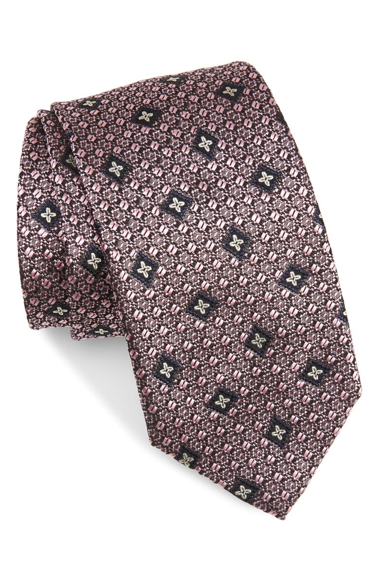 ZEGNA Floral Medallion Silk Tie, Main, color,