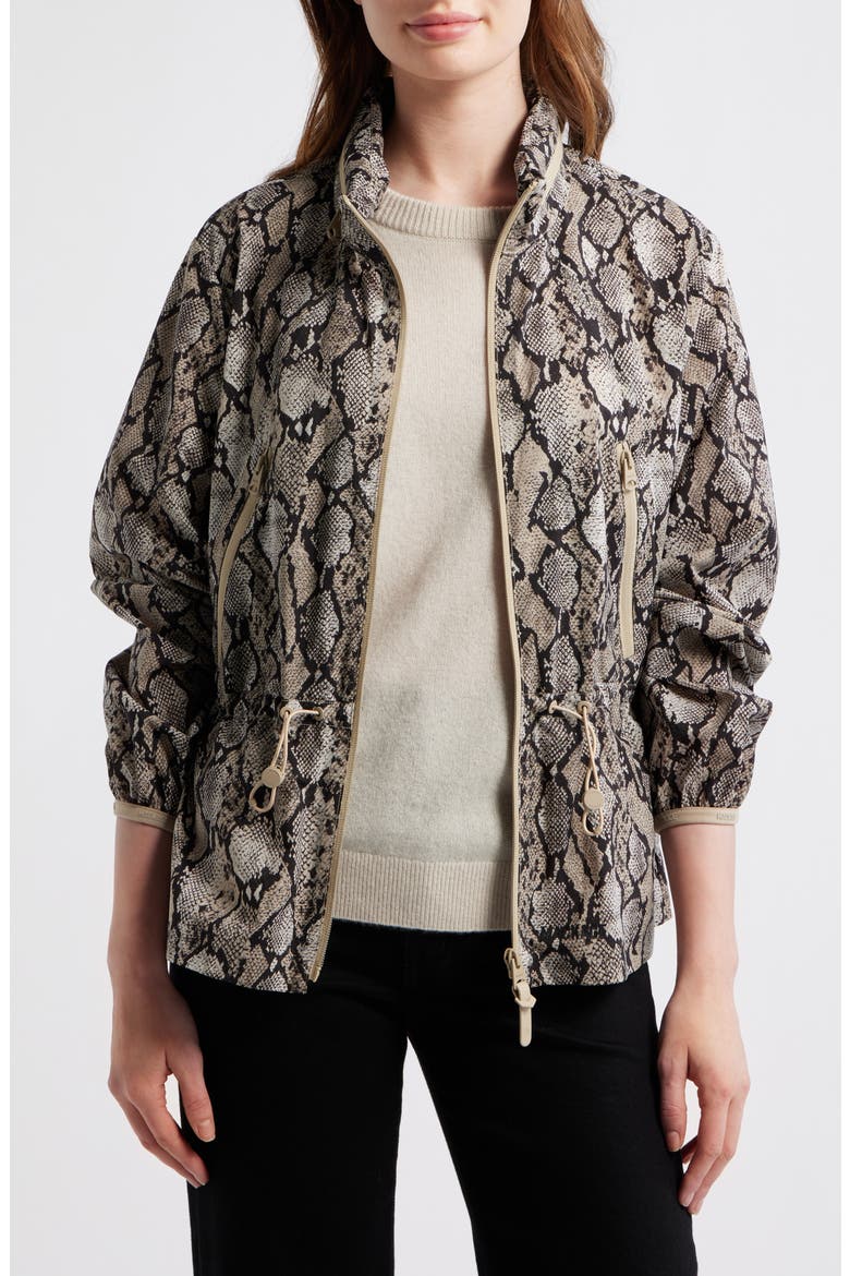 Roxy Rain Jacket, Alternate, color, TAUPE SNAKE